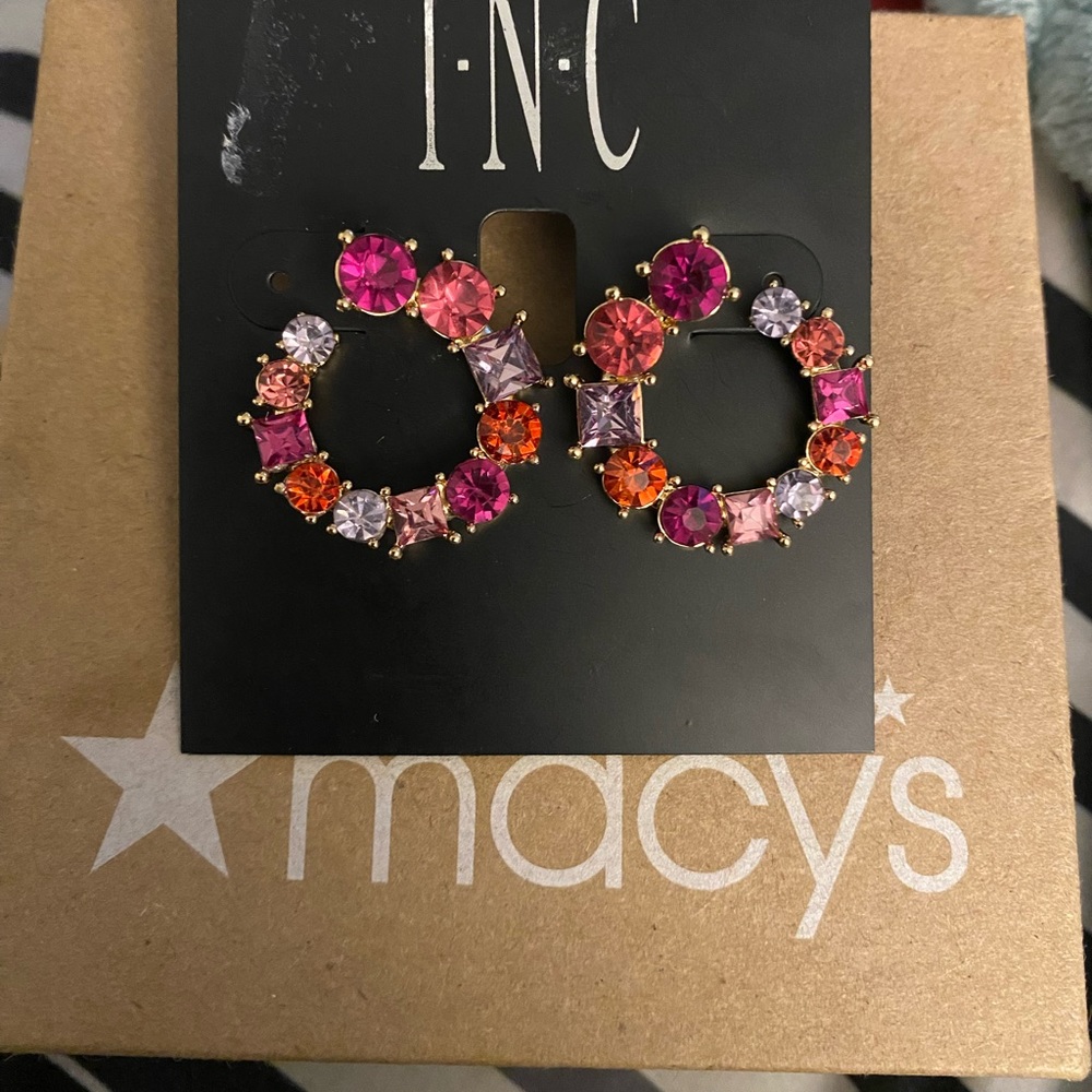 INC multi-color stone earrings